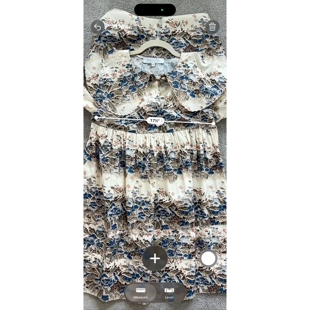 NWOT Hunter Bell Georgia Print Tiered Mini Dress XS Jungle Long Sleeve Resort ,